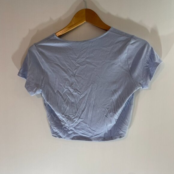 Garage Women's Blue Knot Crop Top-Sz L- NEW - Picture 2 of 3